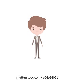 colorful caricature groom man in wedding formal suit vector illustration