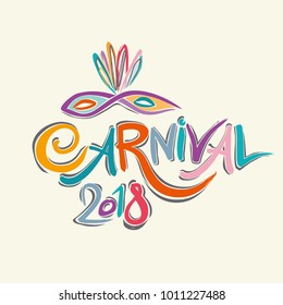 Colorful Carnival 2018 Title with Colorful Mask.