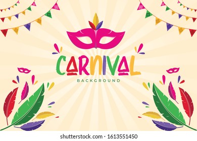 Colorful carnival background with mask