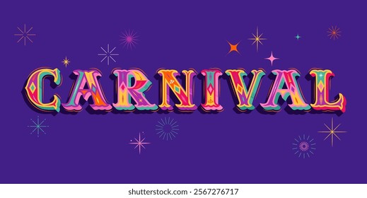 Colorful carnival banner background. Vector illustration and template.