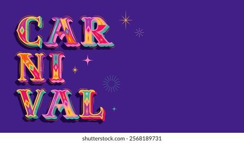 Colorful carnival banner background. Vector illustration and template.