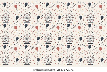 Colorful Carnival Confetti and Festive Pattern Design, Festive Playful Lights and Confetti Carnival Design