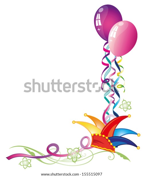 Colorful Carnival Decoration Balloons Streamers Stock Vector