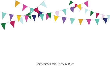 Colorful carnival garland with flags.