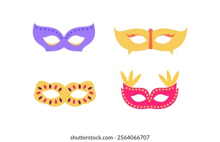 Colorful Carnival mask circus festival vector collection