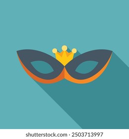 Colorful carnival mask with crown is representing masquerade ball