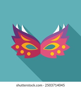 Colorful carnival mask with feathers representing celebration and mystery, perfect for projects related to festivals, parties, and anonymity