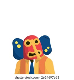 Colorful carnival mask man. Vector illustration