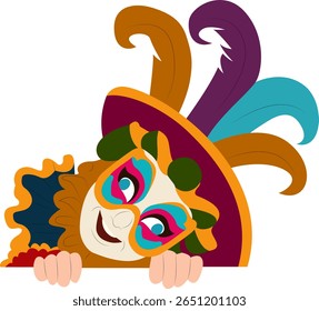 Colorful Carnival Mask Peeking Fun peeking, happy Carnival of Venice