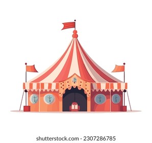 Colorful carnival tent hosts lively entertainment performance isolated