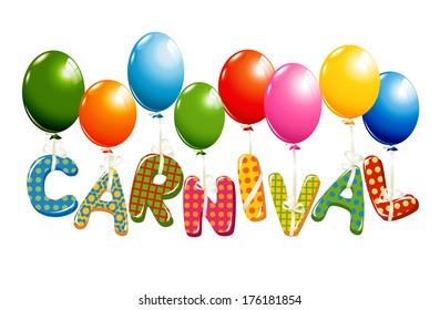 Colorful Carnival Text with balloons