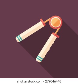 Colorful carpal expander flat square icon with long shadows.