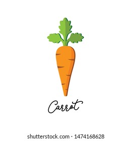 colorful carrot icon on white background. vector, illustration