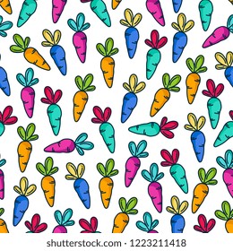 Colorful carrot pattern seamless background