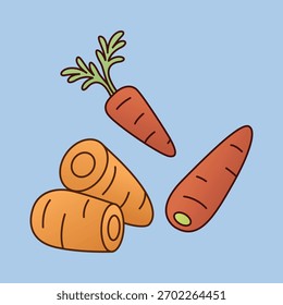 Colorful Carrot Vector Bundle for Organic Food and Healthy Eating Design