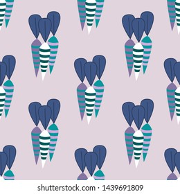 Colorful carrots in a seamless pattern design. Vector repeated pattern.