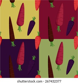 Colorful carrots vector seamless background