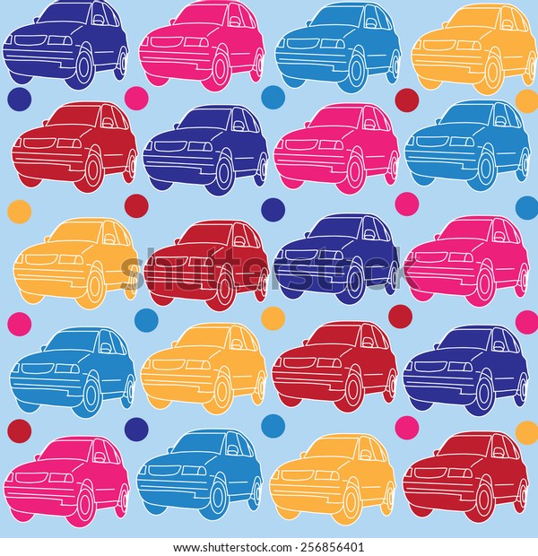 colorful cars pattern\
vector illustration