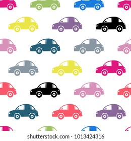 colorful cars pattern with wite windows 
