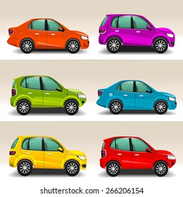 Colorful cars vector