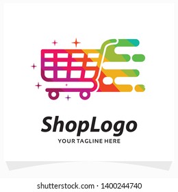 Colorful Cart Shop Logo Design Template Stock Vector (Royalty Free ...