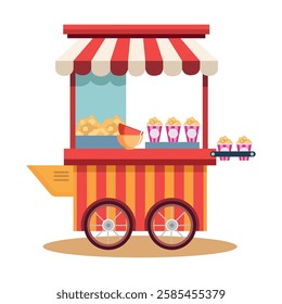 A colorful cart showcasing a vibrant food business