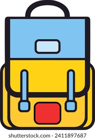 Colorful Cartoon Backpack with Vibrant Design with Bold Outlines and Details