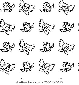 Colorful cartoon birds are joyfully dancing across a clean white background. The playful characters delight the viewer with their whimsical and cheerful expressions, perfect for children's decor.