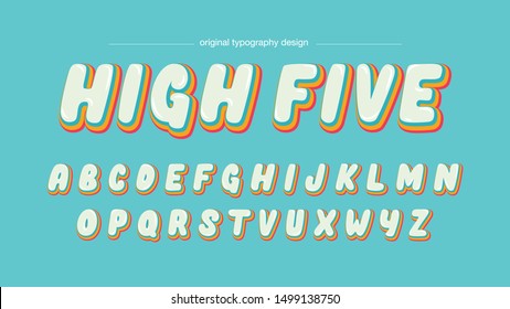 Colorful Cartoon Bubble Artistic Font Typography Lettering