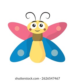 Colorful cartoon butterfly. Vector illustration