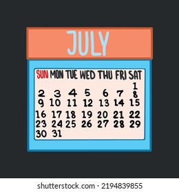 Colorful cartoon calendar for 2023