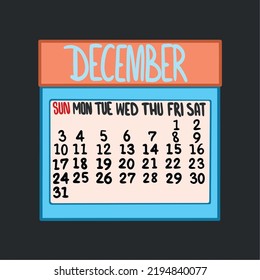 Colorful cartoon calendar for 2023