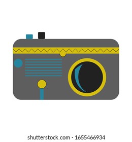 Colorful cartoon camera, can be used for poster, postcard and children book. Vector stock illustration in bright colors.