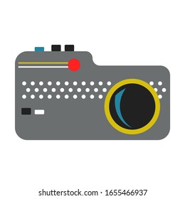 Colorful cartoon camera, can be used for poster, postcard and children book. Vector stock illustration in bright colors.