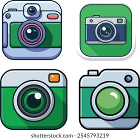 colorful cartoon camera vector illustration