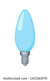 Colorful cartoon candle light bulb. Incandescent lamp. Electricity themed vector illustration for icon, stamp, certificate, brochure, gift card, poster, coupon or banner background decoration