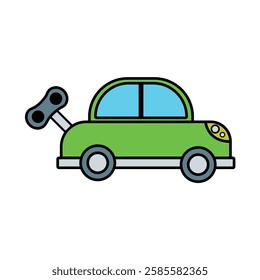 Colorful Cartoon Car Toy Illustration