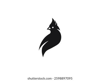 Colorful Cartoon Cardinal in Flight, Perfect for Logo or Graphic Design