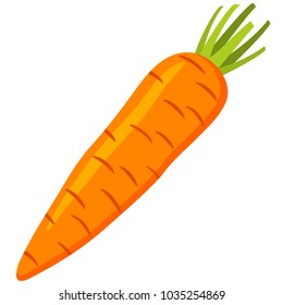 Colorful cartoon carrot icon poster. Vegetable vector illustration for gift card, flayer, certificate or banner, icon, logo, patch, sticker