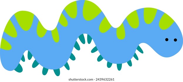 Colorful Cartoon Caterpillar Vector Illustration