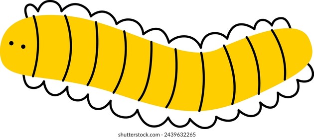 Colorful Cartoon Caterpillar Vector Illustration