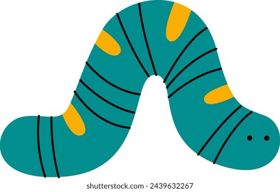 Colorful Cartoon Caterpillar Vector Illustration