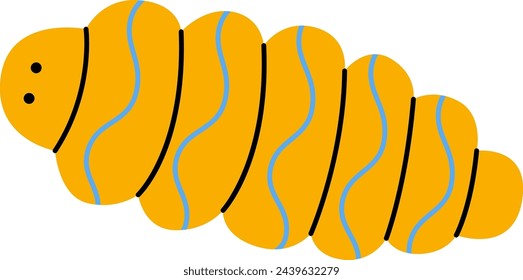 Colorful Cartoon Caterpillar Vector Illustration