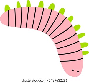 Colorful Cartoon Caterpillar Vector Illustration