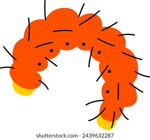 Colorful Cartoon Caterpillar Vector Illustration