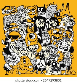 A colorful cartoon characters fill image, showcasing variety of playful and whimsical designs