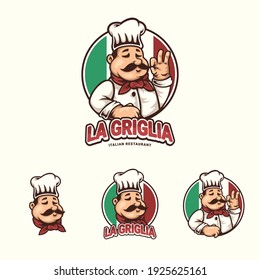 Colorful Cartoon Chef Mascot Logo