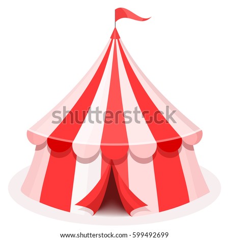 Colorful Cartoon Circus Tent Illustration Flat Stock Vector (Royalty