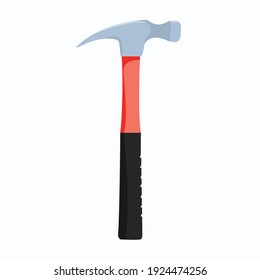 Colorful cartoon claw hammer isolated on white background. Handyman tool for home repair. Construction vector