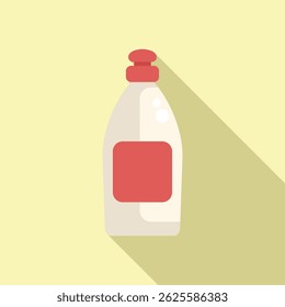Colorful cartoon cleaning product illustration with flat design. Minimalistic and clean vector art of a household item. Detergent and disinfectant bottle. Representing cleanliness and hygiene